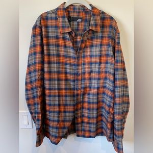 Lost button down orange plaid